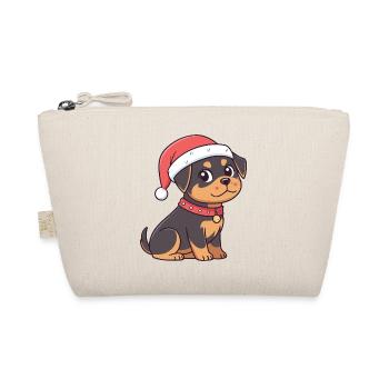 Puppy Christmas Cartoon - Organic Pouch - nature - Front