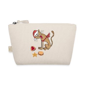Chat de Noël avec chapeau et écharpe - Trousse biologique - nature - Devant