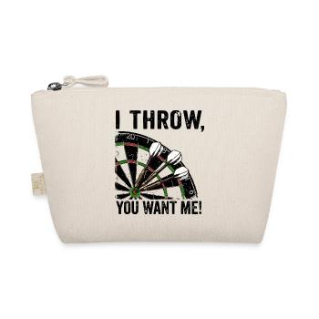 Sweat à capuche et t-shirt Darts Fun « Je lance, tu me veux » - Trousse biologique - nature - Devant