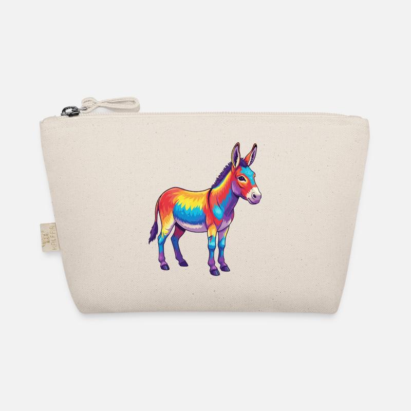 Bunte Eselregenbogen-Pop-Art-Aquarell Bio-Täschchen