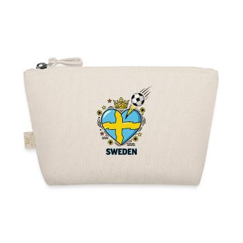 Sweden Crown Soccer Heart Fan Design - Bio-Täschchen - Natur - Vorne
