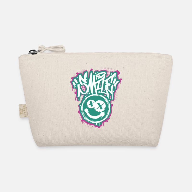 Lächeln Gesicht Graphitti-Buchstaben Bio-Täschchen