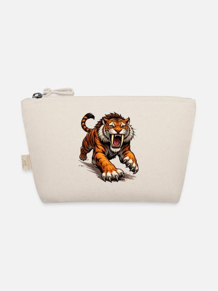 Comic Tiger Attack - Organic Pouch - nature - Front