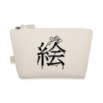 Kanji Painting with Tattoo Ink Pattern - Organic Pouch - nature - Front