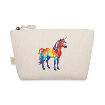 Buntes Einhorn-Regenbogen-Pop-Art-Aquarell - Bio-Täschchen - Natur - Vorne