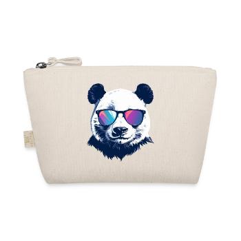 Cool Panda with Neon Sunglasses Portrait Motif - Organic Pouch - nature - Front