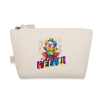 Funny Clown Says HELAU – Carnival Motif - Organic Pouch - nature - Front