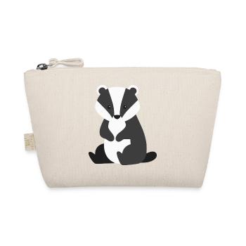 Süßer sitzender dachs minimalistischen Stil - Bio-Täschchen - Natur - Vorne