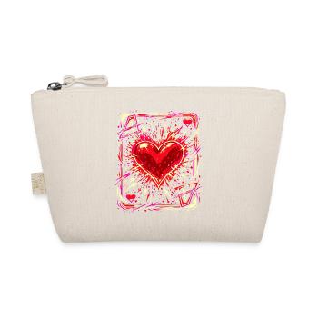 Ace of Hearts Playing Card Costume Carnival Poker Funny - Organic Pouch - nature - Front