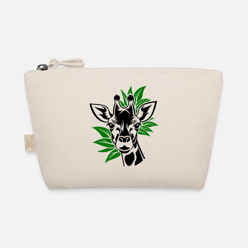 Giraffe with leaves in the background Organic Pouch