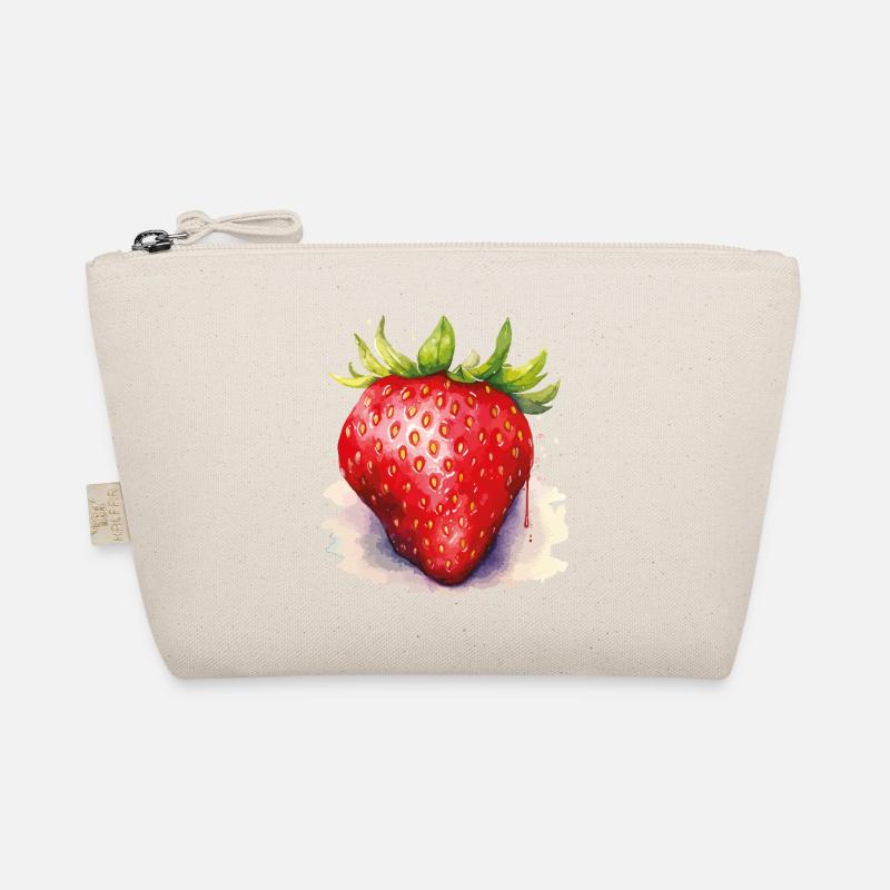Aquarell Erdbeere  Bio-Täschchen
