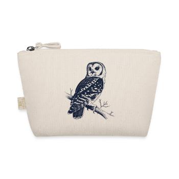 Vintage Owl on Branch | Mystic Forest Motif - Organic Pouch - nature - Front