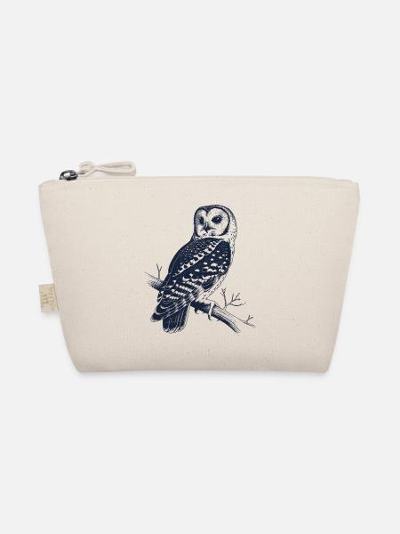 Chouette vintage sur la branche | Motif de la Forêt Mystique - Trousse biologique - nature - Devant
