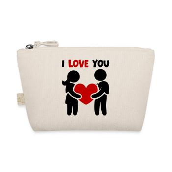 Je t’aime - Couple amoureux au cœur - Trousse biologique - nature - Devant