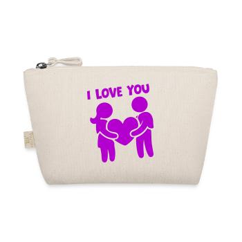 Je t’aime - Couple amoureux au cœur - Trousse biologique - nature - Devant