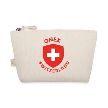 Schweizer Schild mit weißem Kreuz - Bio-Täschchen - Natur - Vorne