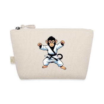 Chimpanzee monkey in karate gi martial arts motif - Organic Pouch - nature - Front