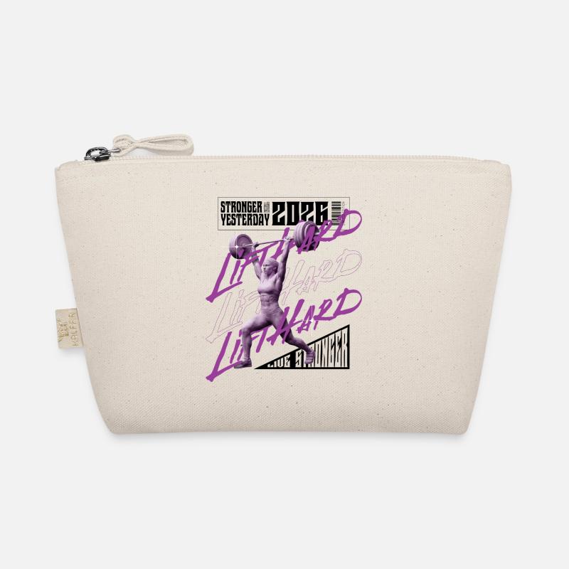 Gewichtheberfrau, lila rosa dunkle Version Bio-Täschchen