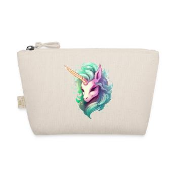 Tête de licorne aux cheveux arc-en-ciel - Trousse biologique - nature - Devant