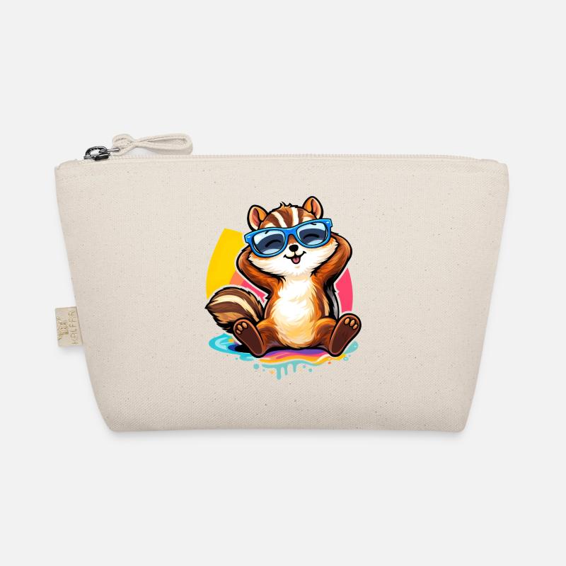 Relaxed chipmunk with sunglasses Organic Pouch