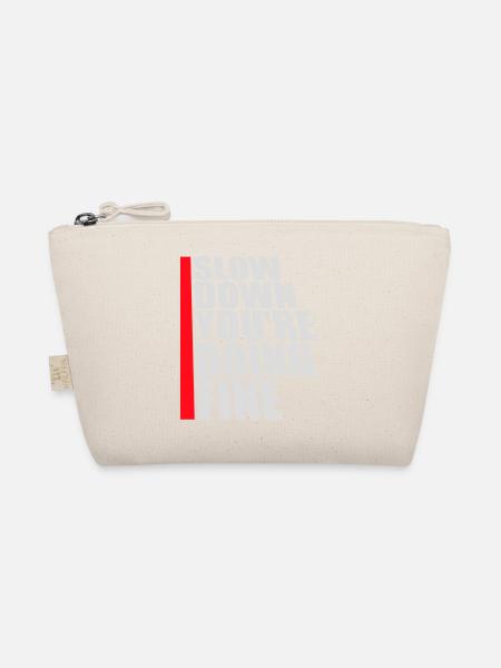 Slow Down You're Doing Fine Motivation Saying Logo - Organic Pouch - nature - Front