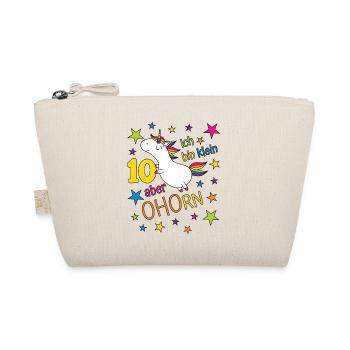 10 Years Girl Unicorn I'm Small But Horn - Organic Pouch - nature - Front
