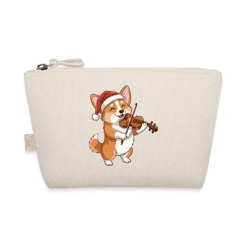 Le chien corgi de Noël jouant du violon - Trousse biologique - nature - Devant