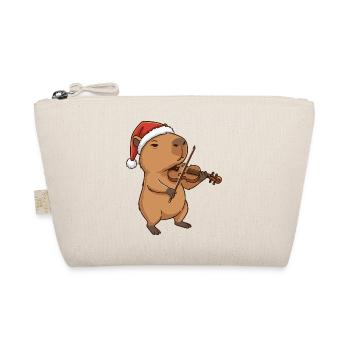 Weihnachten Capybara-Tier spielt Geige - Bio-Täschchen - Natur - Vorne