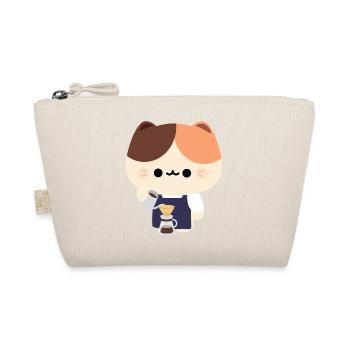 Kawaii Cat Barista Coffee Portrait - Organic Pouch - nature - Front