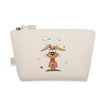 Easter bunny with colorful egg - Organic Pouch - nature - Front