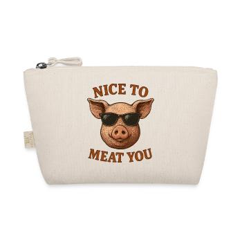 Pig with Sunglasses Nice to Meat You - Organic Pouch - nature - Front