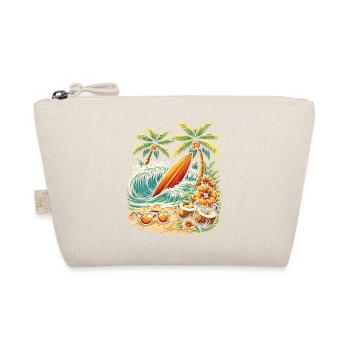 Surfboard on the beach illustration - Organic Pouch - nature - Front