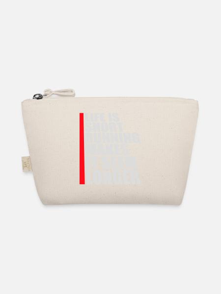 Life Is Short Running Makes It Seem Longer Funny - Organic Pouch - nature - Front