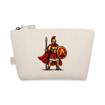Spartan Warrior Pixel Art - Organic Pouch - nature - Front