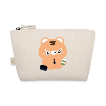 Kawaii Tiger crying with Coffee - Organic Pouch - nature - Front