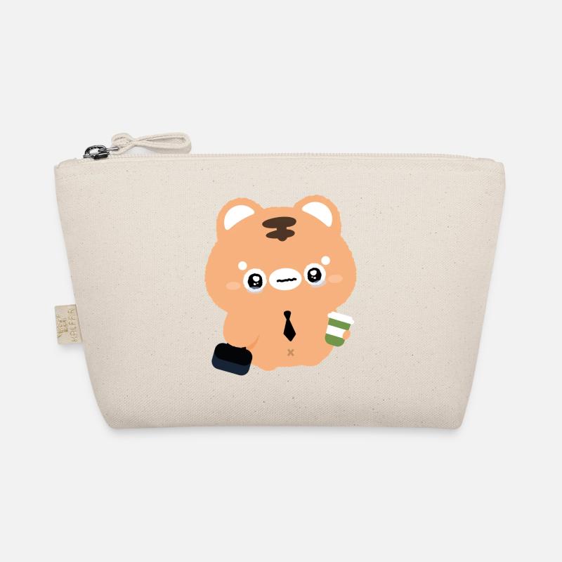 Kawaii Tiger pleure avec du café Trousse biologique