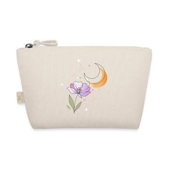 Flower with Moon Line Art Illustration - Organic Pouch - nature - Front