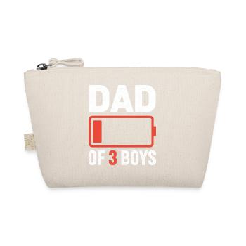 Vater von 3 Jungen Batterie-Symbol - Bio-Täschchen - Natur - Vorne