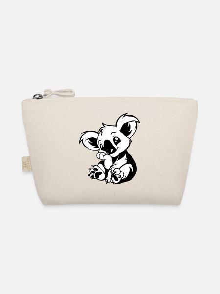 Cute koala sitting playfully - Organic Pouch - nature