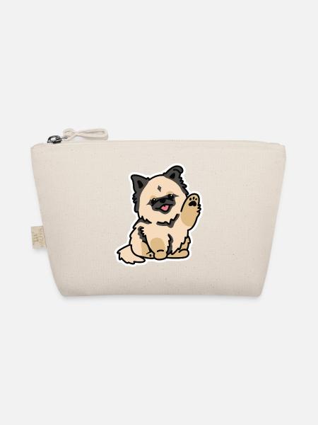Cute Dog Sticker Style – Toshi der flauschige Hund - Bio-Täschchen - Natur