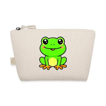Bright Lime Frog Charm - Organic Pouch - nature - Front