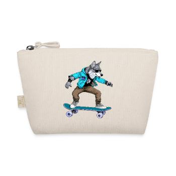 Skateboarder Wolf - Bio-Täschchen - Natur - Vorne