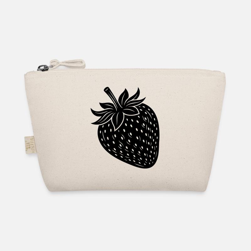 Strawberry Fruit Silhouette Organic Pouch