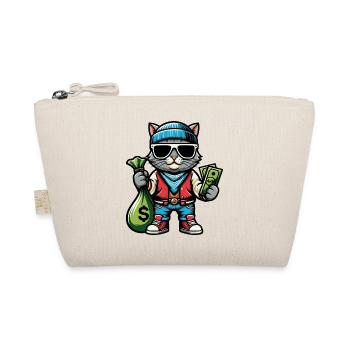 Cat with money and sunglasses - Organic Pouch - nature - Front
