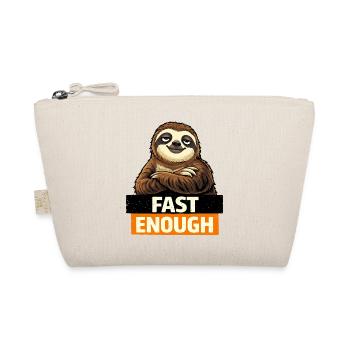 Fast Enough Sloth Graphic - Organic Pouch - nature - Front
