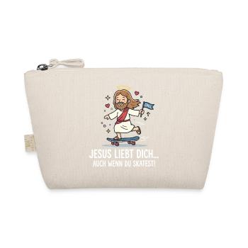 Jesus liebt dich beim Skaten - Bio-Täschchen - Natur - Vorne