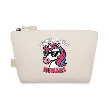 Unicorn with sunglasses: Don't believe in people - Organic Pouch - nature - Front