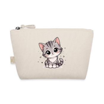Dessin animé mignon du chaton gris - Trousse biologique - nature - Devant