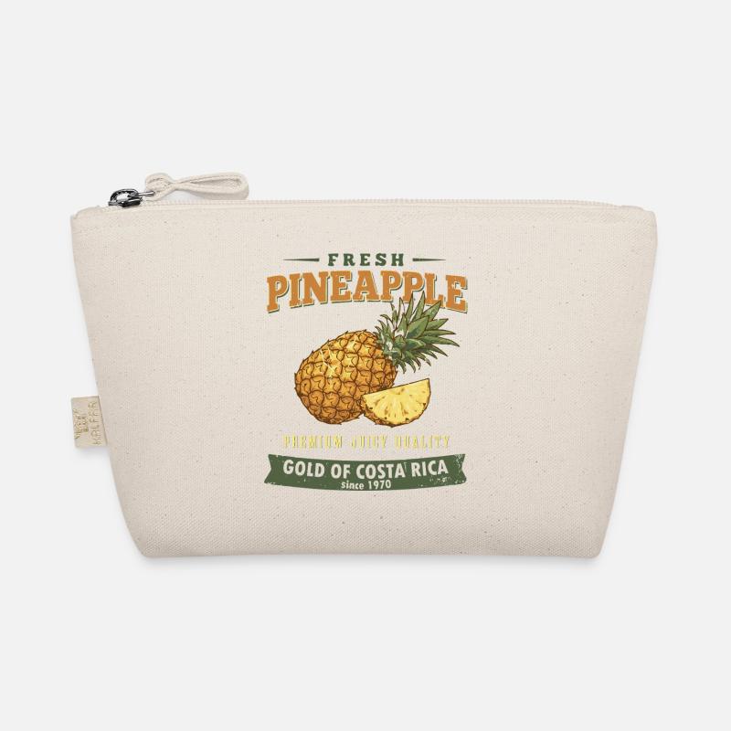 Vintage Ananas Shirt, Tropical Pineapple Style Organic Pouch