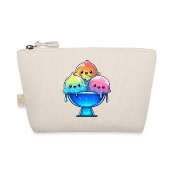 Regenbogen Eis-Trio in Schale - Bio-Täschchen - Natur - Vorne